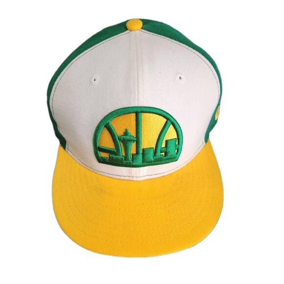 New Era Seattle Supersonics Hat Snapback one size white/green - Picture 1 of 8